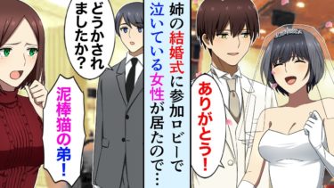 【セカイノフシギ】【漫画】姉の結婚式に参加した。ロビーで泣いている女性「泥棒猫の弟！」俺「えっ」新郎の浮気相手かと思ったらブラコン妹さんだった【マンガ動画】