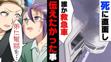 【エトラちゃん】【漫画】トラックと正面衝突した女性が死の間際に「弟に伝言を..」と依頼が。彼女は病院へ運ばれ、そして…→「お前、これ…！」姉の”伝言”を実行した結果…