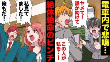 【スカッと】【漫画】電車内に響いた女子高生の悲鳴と共に犯人扱いされたサラリーマンの末路…【モナ・リザの戯言】