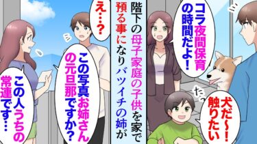 【セカイノフシギ】【漫画】マンションの階下に住むシングルマザーとその息子「夜間保育行きたくない！」→子供をうちで預かることになりバツイチの姉と母と俺で面倒見ていたら「この男の人うちの常連ですよ…」大逆転！【マンガ動画】